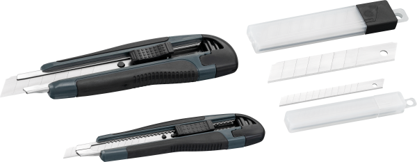 Abbrechmesser-Set, 4-tlg 1x9mm/1x18mm+je 5 Klingen,2KEG