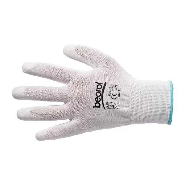 Bunter Handschuh weiß Größe L