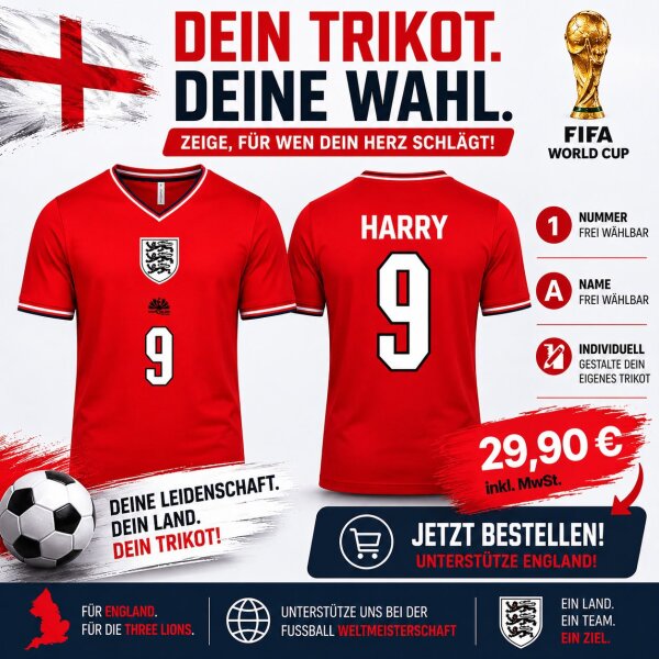 England Trikot - WM 2026